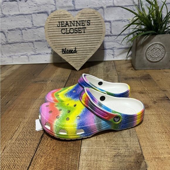 Crocs Classic Spray Dye Clog Shoe Unisex Size M8/W10 - Picture 3 of 11